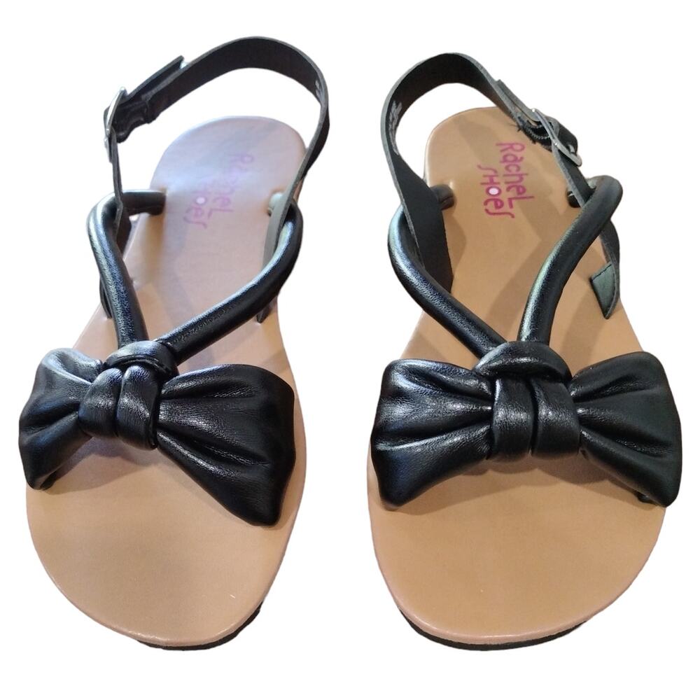 NEW Rachel Shoes Nancy Girls' Slingback Sandals Black Size 4
